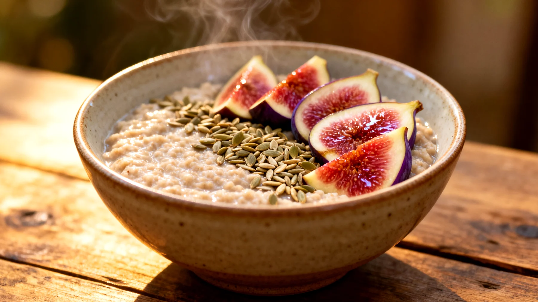 Amaranth-Porridge mit Hanfsamen und Feigen"