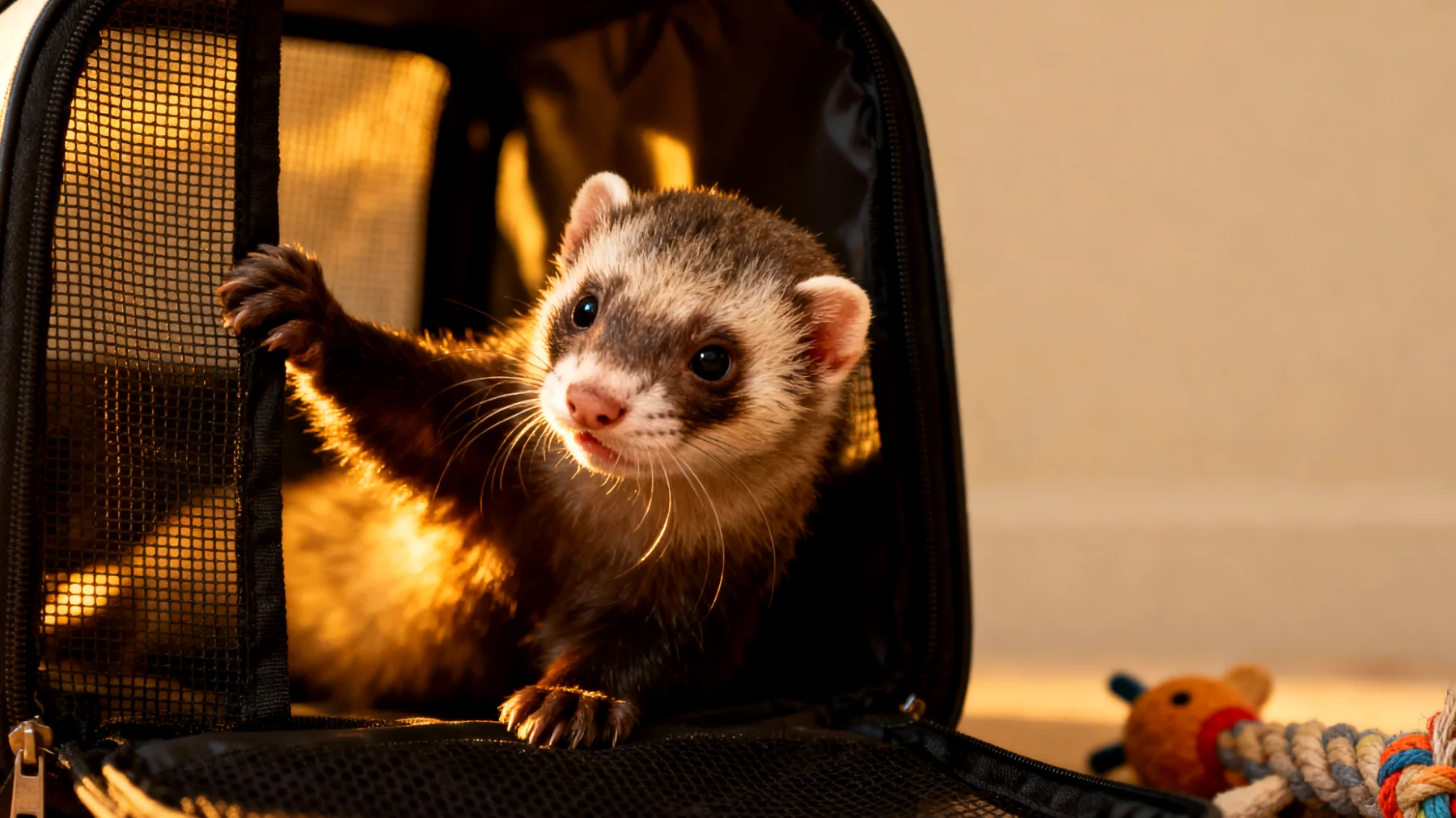 Frettchen benötigen während einer Reise ausreichend mentale und körperliche Beschäftigung, da sie sehr aktive und neugierige Tiere sind. In der eingeschränkten Umgebung eines Transportkäfigs oder in fremden Unterkünften können sie schnell gestresst werden und Verhaltensprobleme entwickeln, wenn sie nicht angemessen beschäftigt werden."
