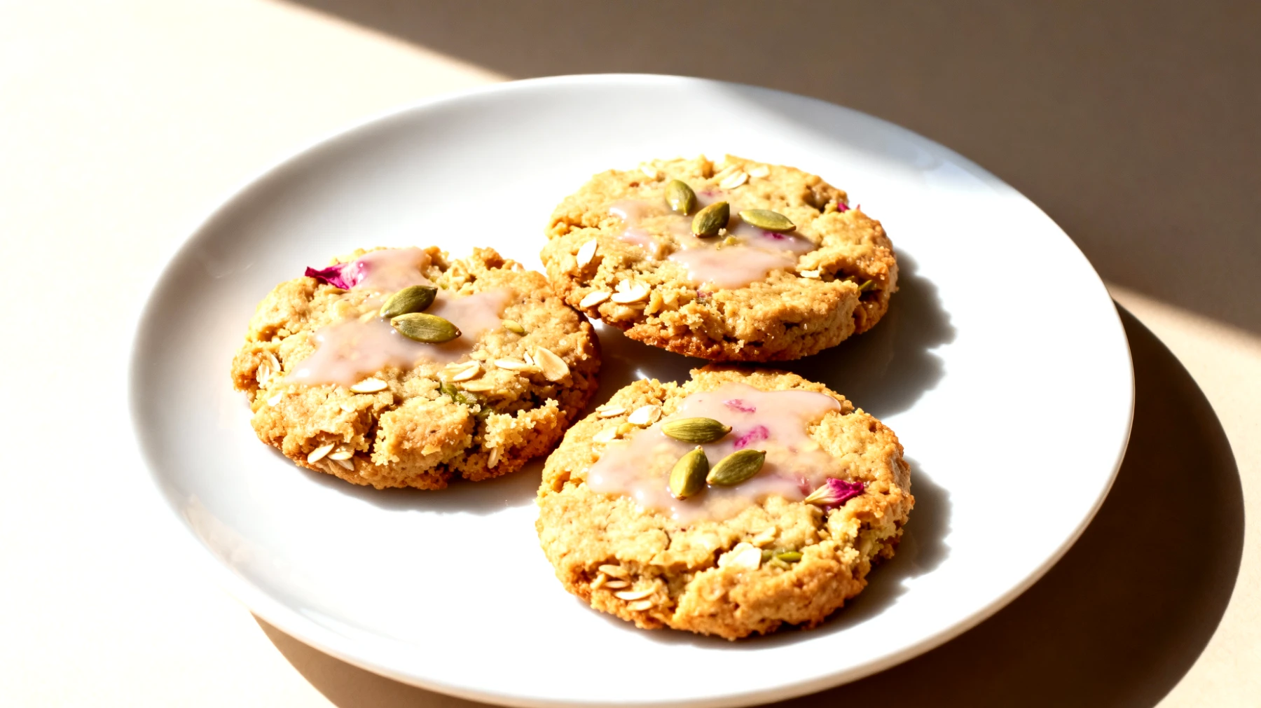 Haferkekse mit Rosenwasser und Kardamom"